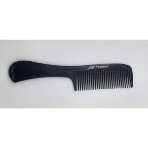 Conair Vintage Wide Tooth Hair Comb Plastic Handle Detangler Black 70s Pocket 8"